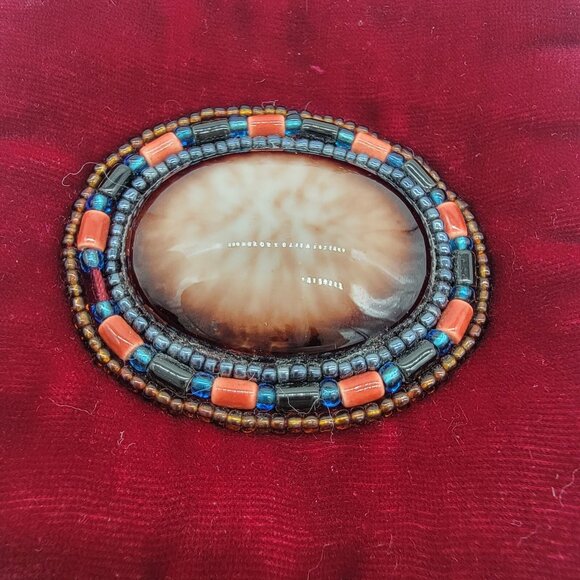 Red 100% Silk Bag Velvet Beaded Trim Small Evening Fancy Beaded Colorful‎ Boho - Picture 3 of 11